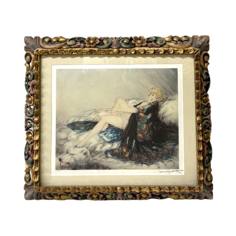 Louis Icart LE Color Lithograph Of Woman On Rug (1 of 5)