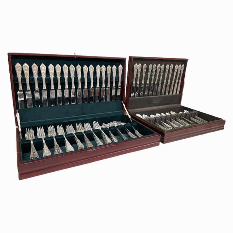 157pc Wallace Serling Silver "Rose Point" Set (1 of 6)