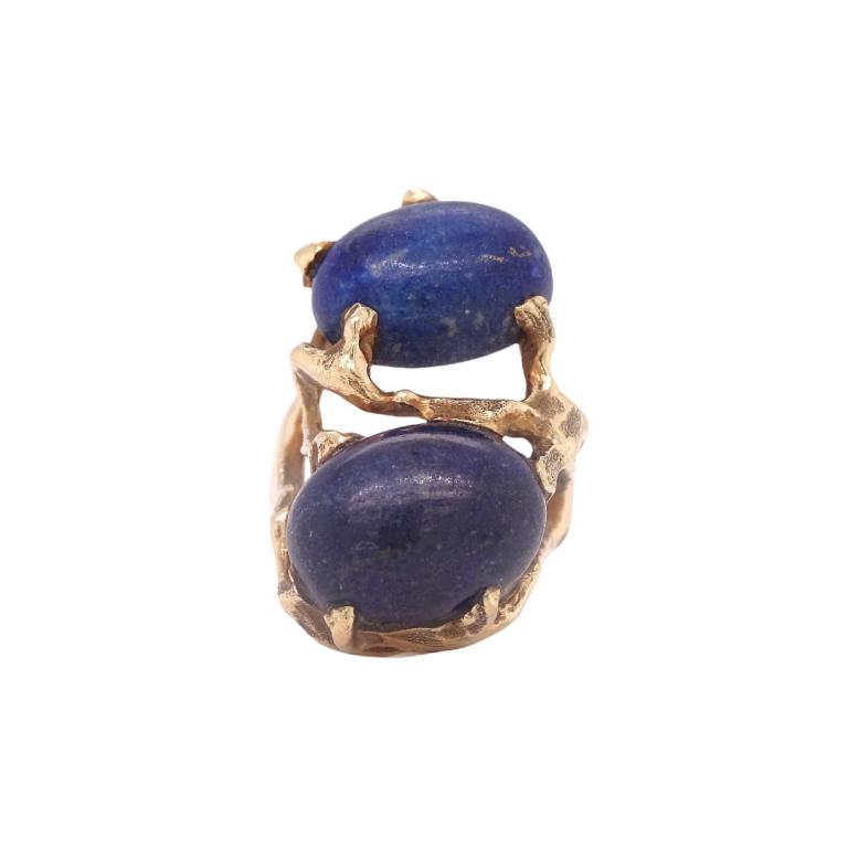 14K YG Cabochon Lapis Lazuli Free-Form Ring (1 of 3)