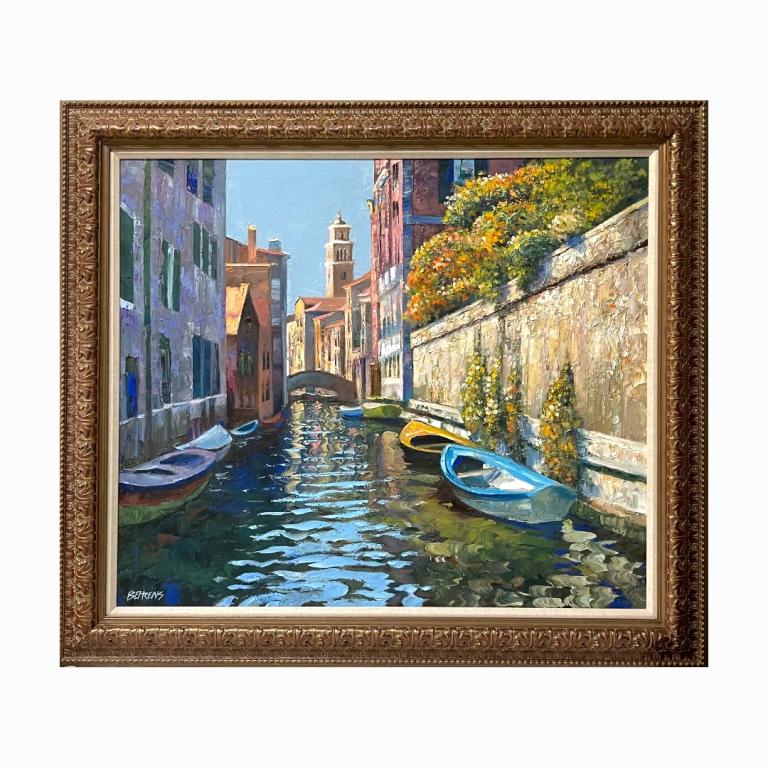 Howard Behrens Large "Silver Canal" Oil On Canvas (1 of 4)