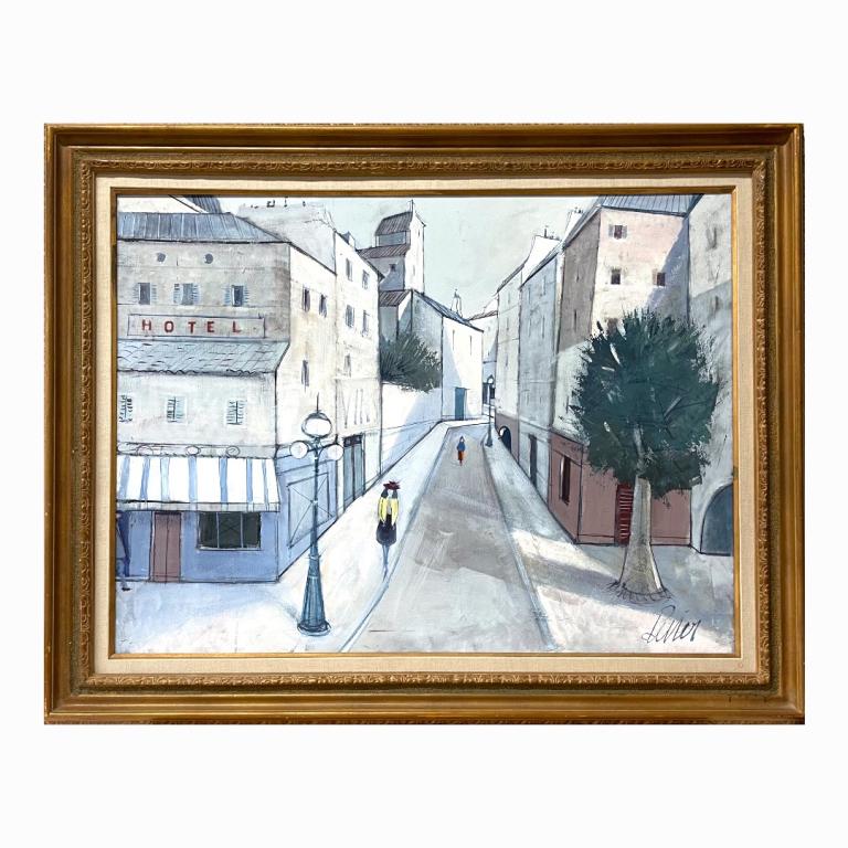 Charles Levier Large French Street Scene Oil/Canva (1 of 4)