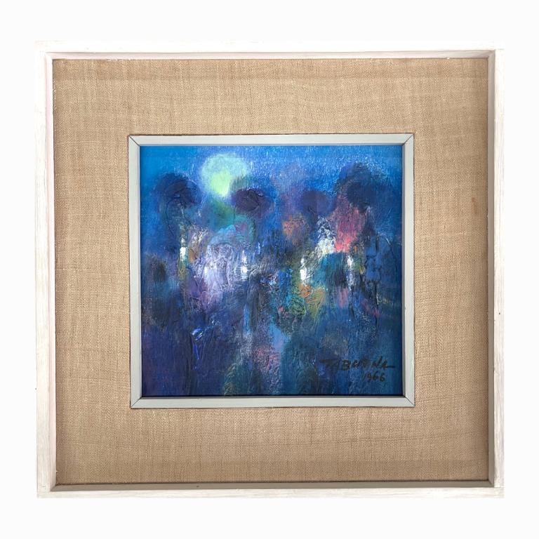 1966 Signed Abstract Impressionism Oil On Board (1 of 5)