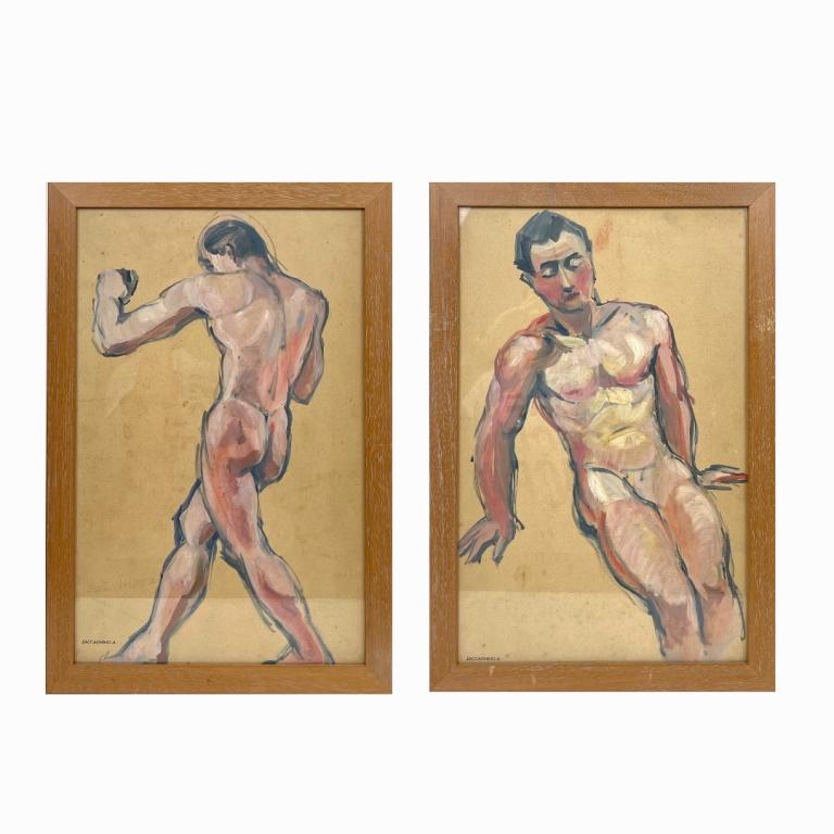 (2) Mixed Media Male Form Studies (1 of 5)