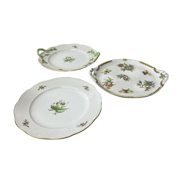 Lot of 3 Herend Hungarian Porcelain Chargers (1 of 4)