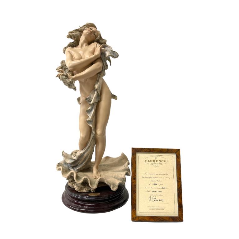 Giuseppe Armani "Pearl" Sculpture W/Box 1019T: Giuseppe Armani Italian porcelain sculpture titled "Pearl" number 1019T. Measures approx. 21" height. Includes original box. Appears in overall good condition.