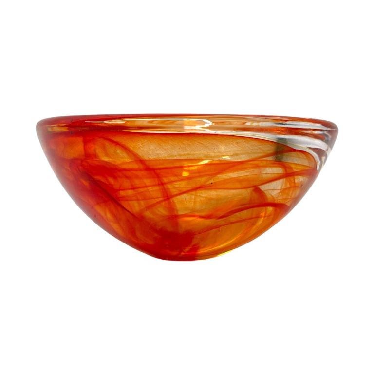 Heavy Kosta Boda Swirl Ruby Art Glass Candy Bowl (1 of 3)