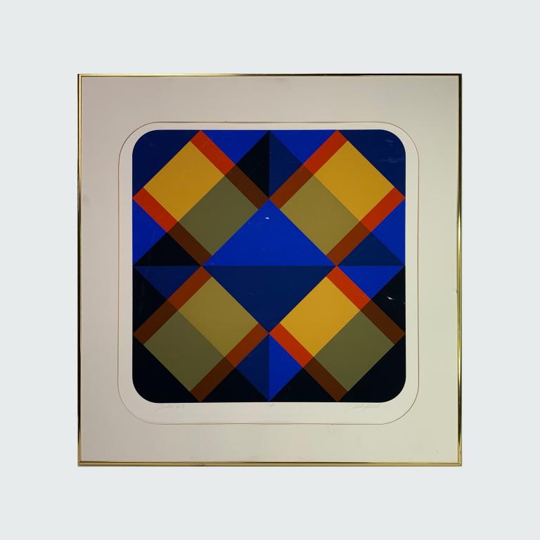 Hand Signed Optical Art Geometric Serigraph (1 of 4)