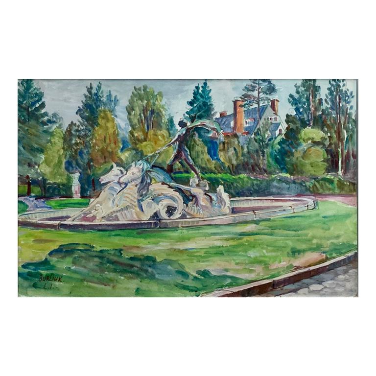 David Burliuk (RUSSIA 1882-1967) L.I. Watercolor (1 of 4)