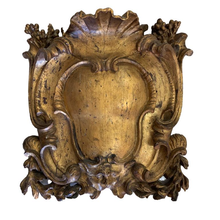 Antique Italian Gold Leaf Large Wooden Wall Plaque (1 of 2)