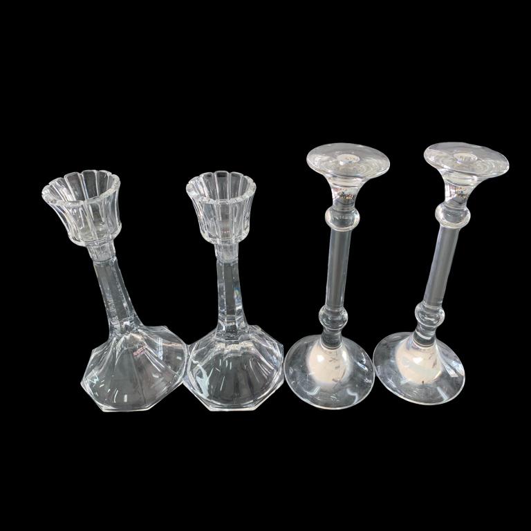 2prs Crystal Candlesticks Orrefors Val St Lambert (1 of 1)