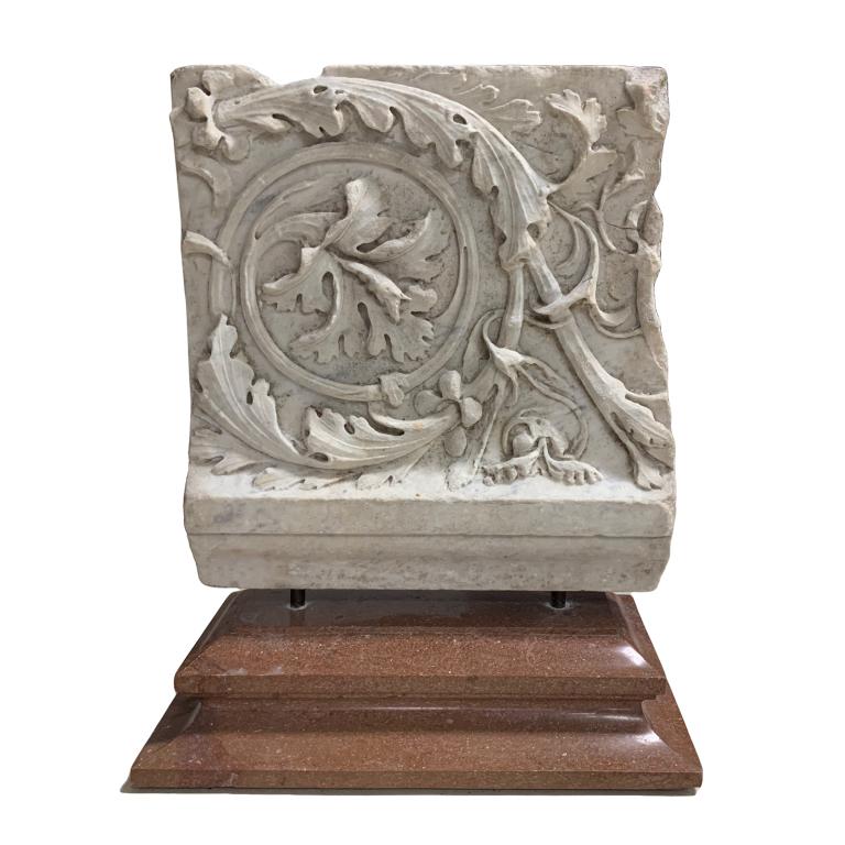 Antique Italian White Marble Relief Wall Portion (1 of 3)