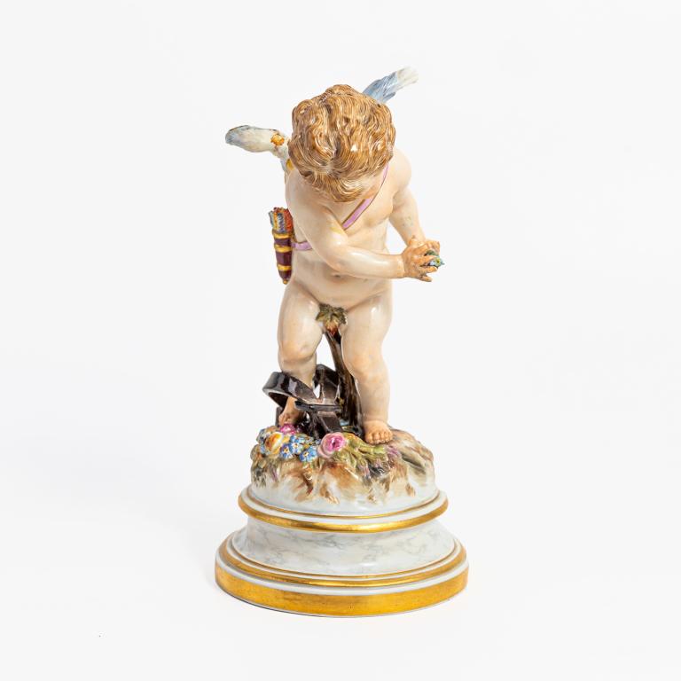 Meissen Porcelain Cherub In Bear Trap Sculpture (1 of 3)