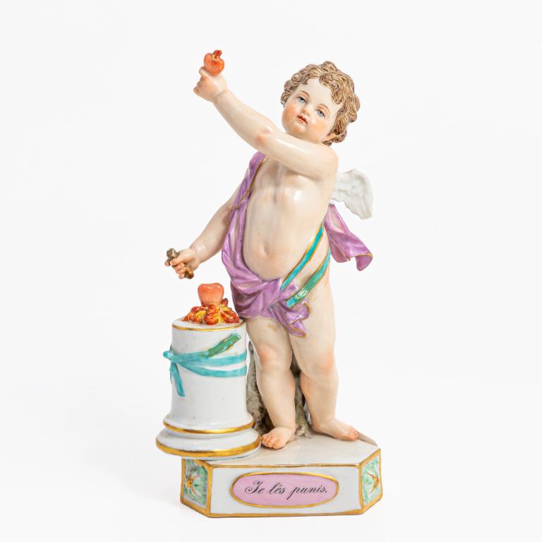 Meissen "Je Les Punis" Cherub Porcelain Sculpture (1 of 2)