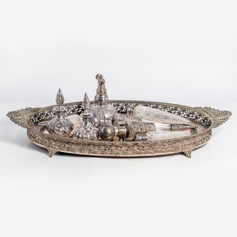 9 Antique Silverplate Sterling Boudoir Vanity Item (1 of 3)