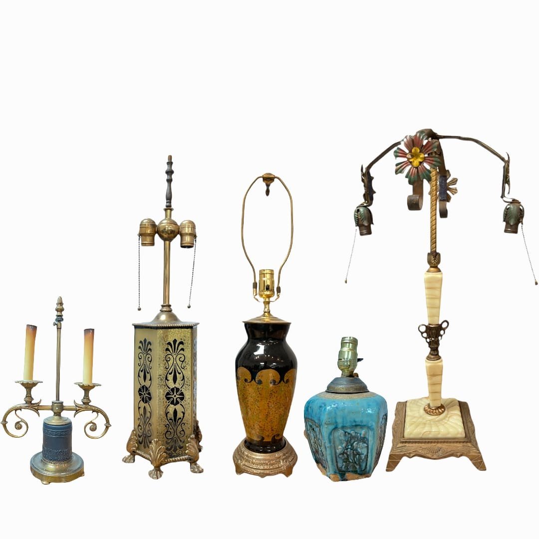 Lot of 5 Various Vintage & Antique Lamps (1 of 6)