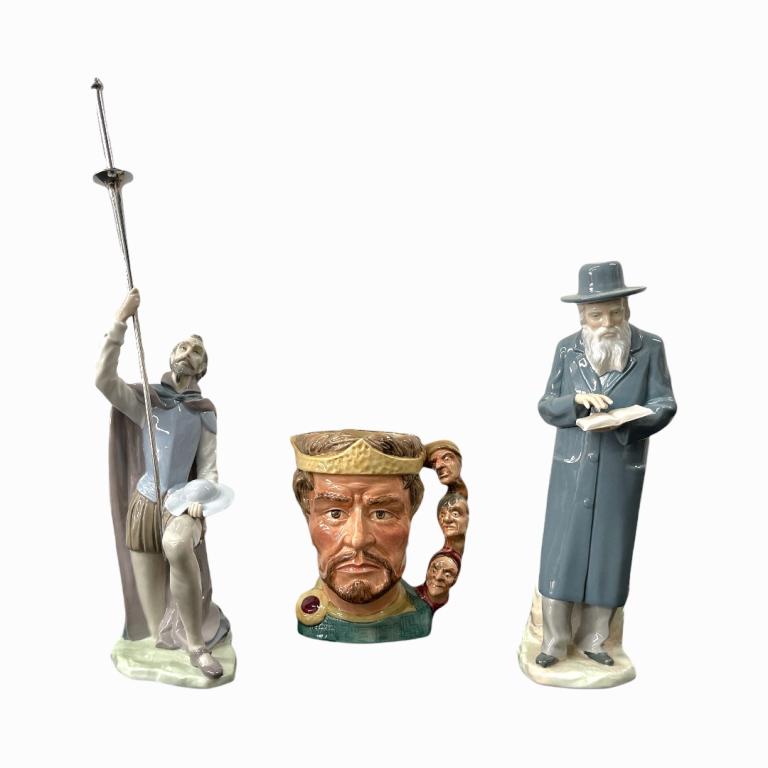 Lot of 3 Glazed Porcelain Items Doulton Lladro Nao (1 of 7)