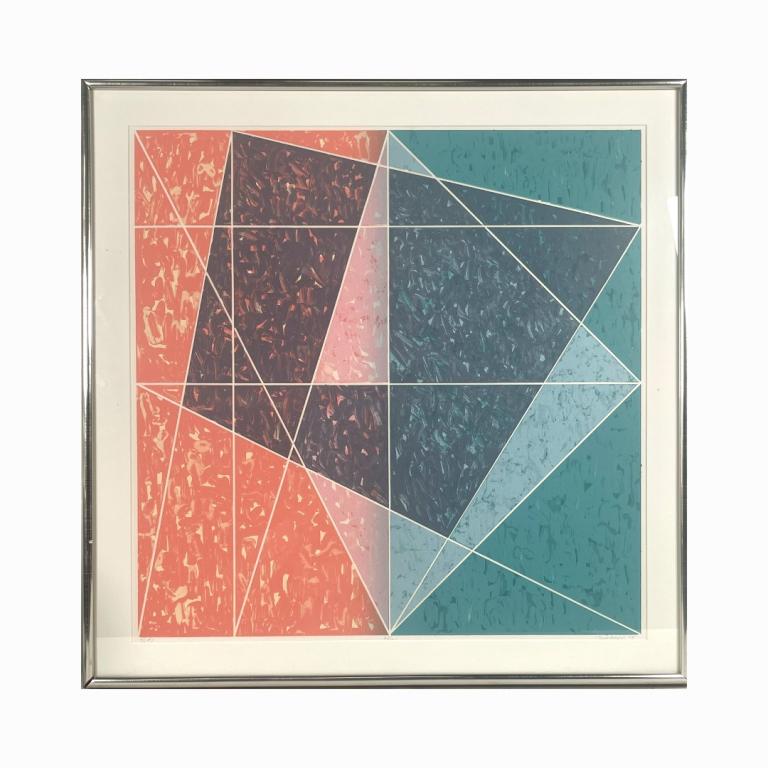 Jack Tworkov (USA 1900-1982) "#7" Lithograph COA: Jack Tworkov / Zworkov (AMERICAN / NEW YORK / MASSACHUSETTS, 1900 - 1982) multi-color cubist geometric color lithograph titled "#7" . Pencil signed to lower right and dated 1978. Pencil titled to lowe