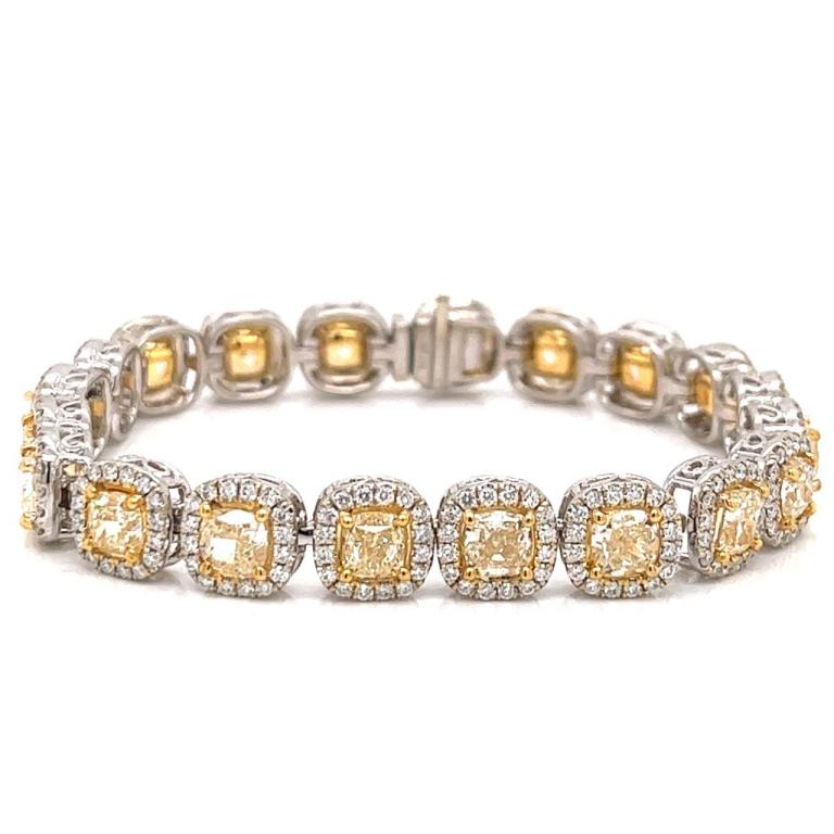 18K White Gold Fancy Yellow Diamond Bracelet (1 of 4)