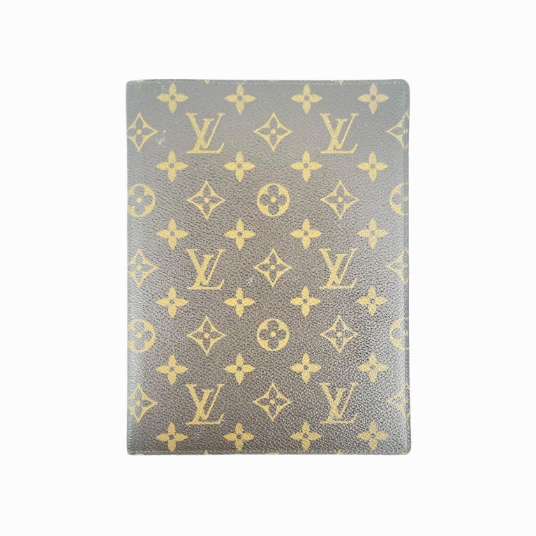 Louis Vuitton note pad organizer folio crafted of brown leather with the classic monogram design. (1 of 3)