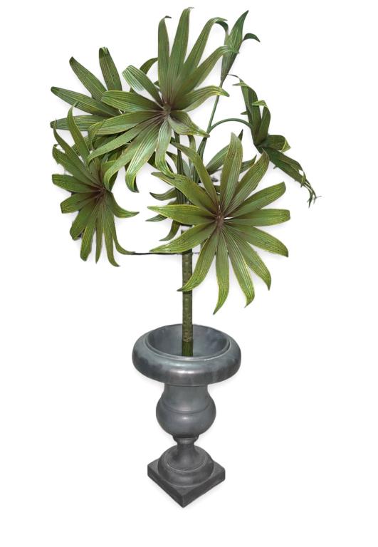 By Petite Choses, a Hollywood Regency style figural palm tree crafted of cold painted metal in what (1 of 3)