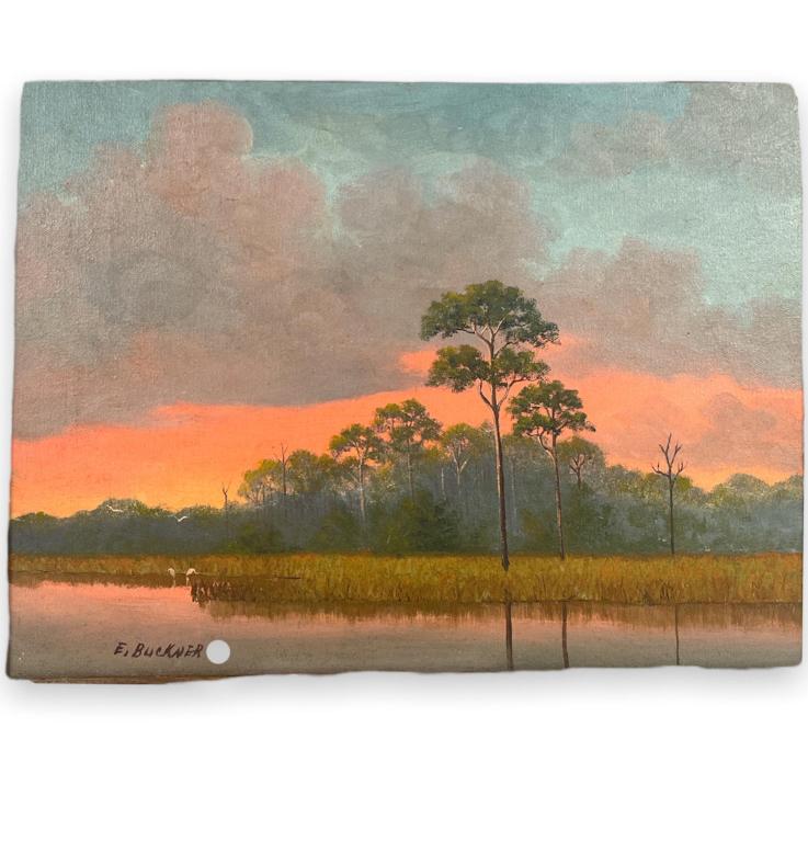 Ellis Buckner (AMERICAN / FLORIDA, 1943 - 1991) Highwayman original oil painting on canvas depicting (1 of 8)