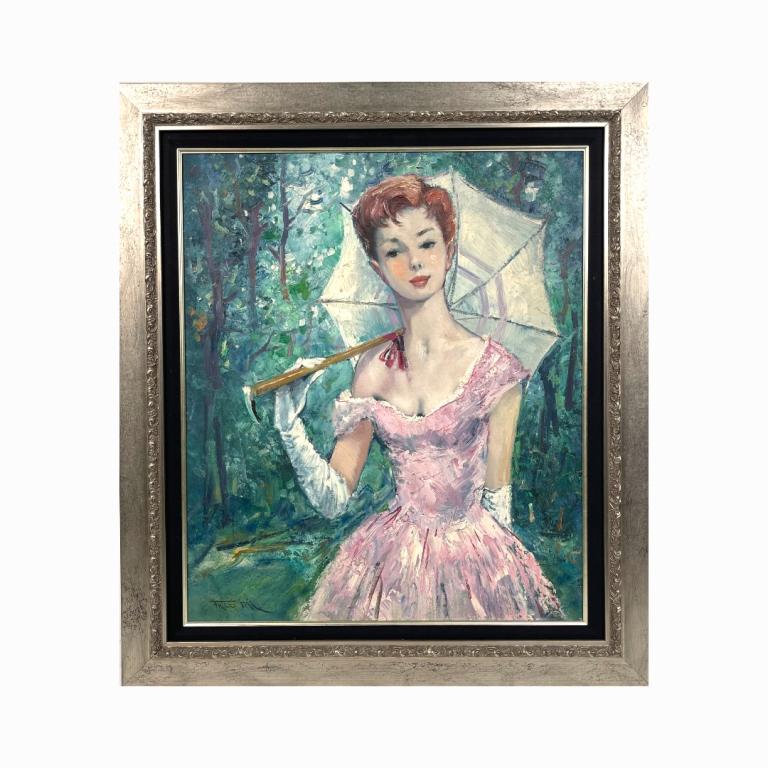 Pal Fried (American, 1893-1976) oil on canvas. Signed Lower Right. Young Lady. Measures 27 1/2 (1 of 4)