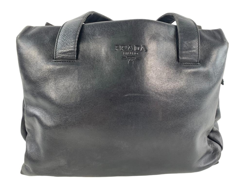 Black Leather Prada Shoulder Bag (1 of 12)