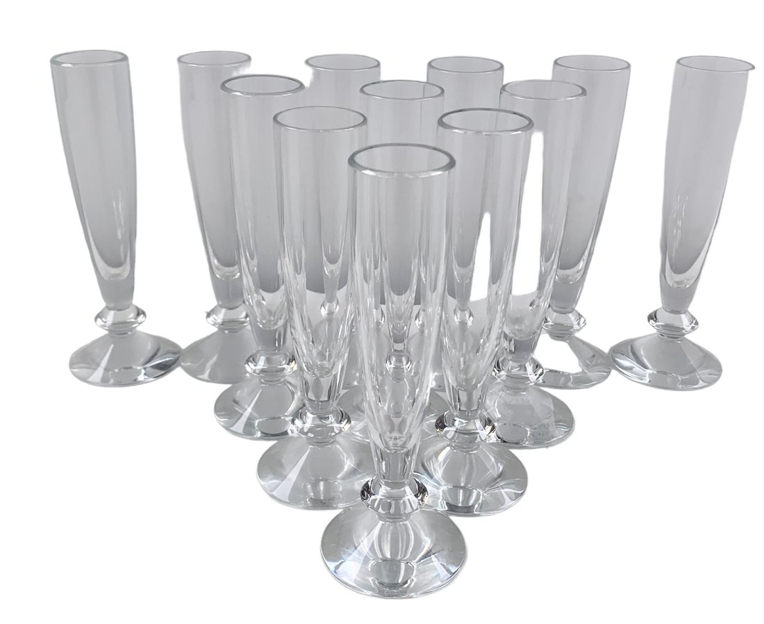 Set of 12 Vega Model Baccarat Shot Glasses Measuring 5 inches tall.: Set of 12 Vega Model Baccarat Shot Glasses Measuring 5 inches tall.