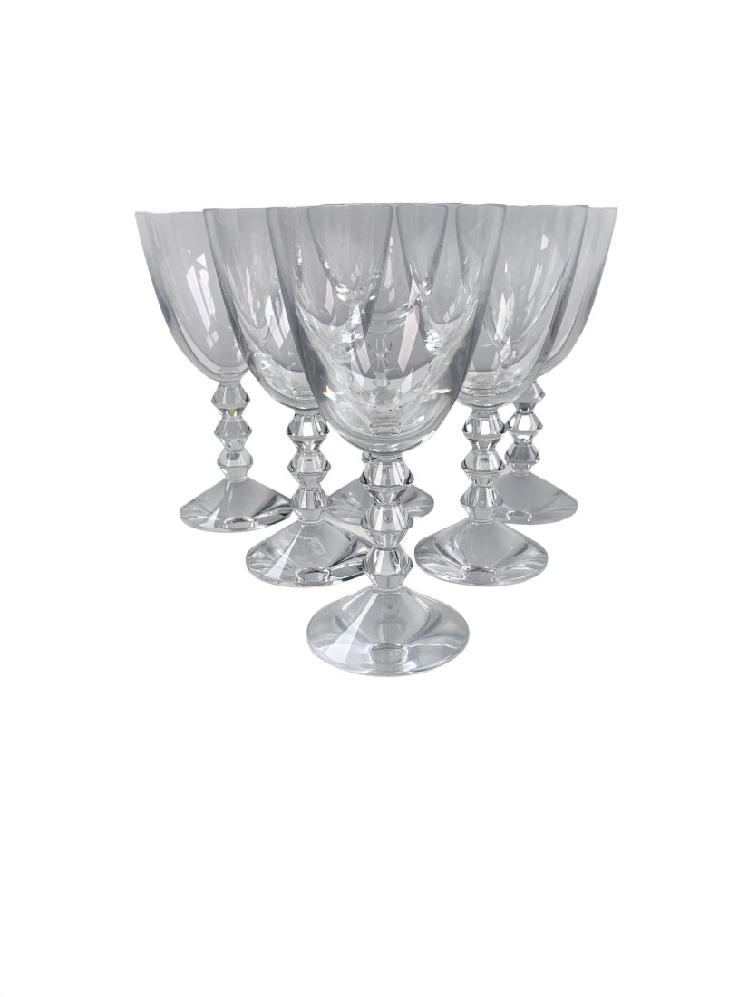 Set of 6 Vega Model Baccarat Water Glasses. Measuring 7 inches tall.: Set of 6 Vega Model Baccarat Water Glasses. Measuring 7 inches tall.