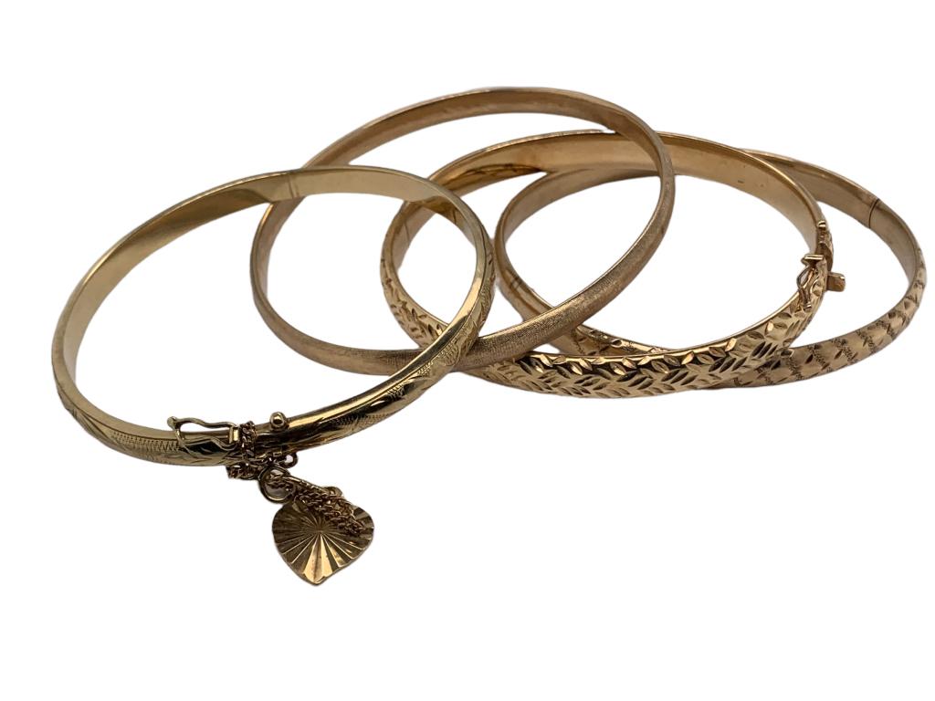(4) Four 14K Bangles (1 of 6)