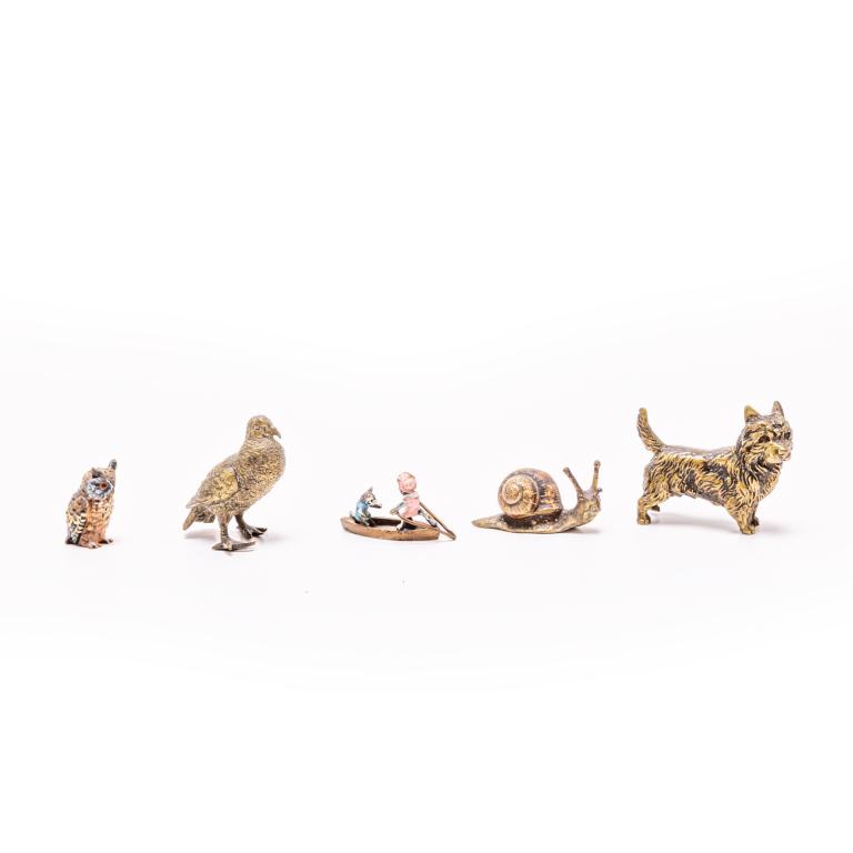 Lot of 5 Austrian Bronze Figural Miniature Animals (1 of 3)