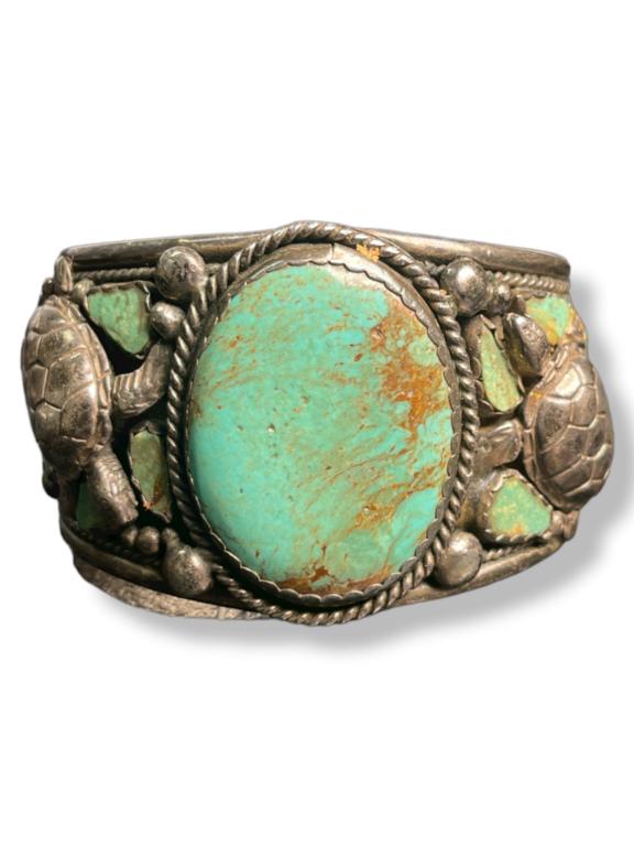 Genuine Sterling Turquoise Cuff Bracelet (1 of 7)