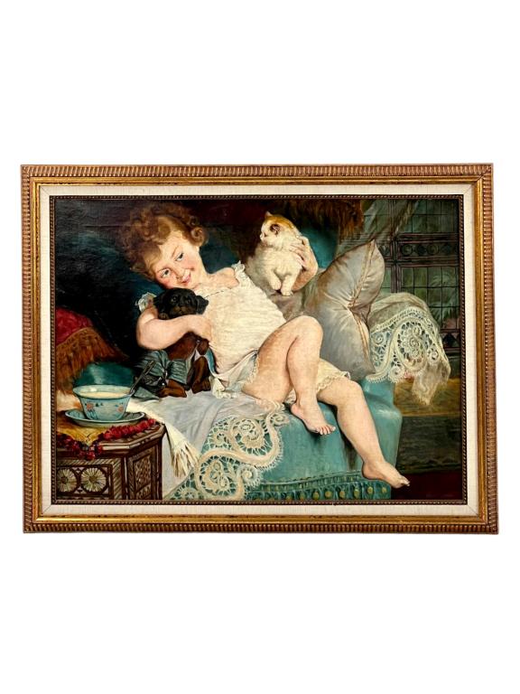 Child In Night Gown Oil On Canvas (1 of 9)