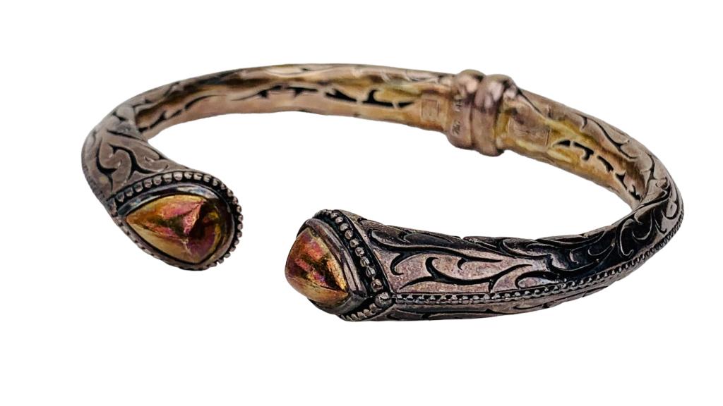 Sterling Silver And 18K Bangle Bracelet (1 of 5)