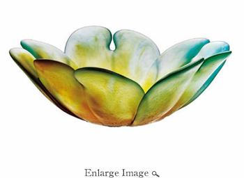 Lov'orchid Bowl Green Amber DAUM FRANCE 03486 (1 of 7)