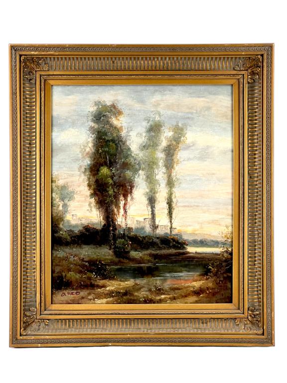 ANTIQUE LANDSCAPE OIL BY O.REID (1 of 8)