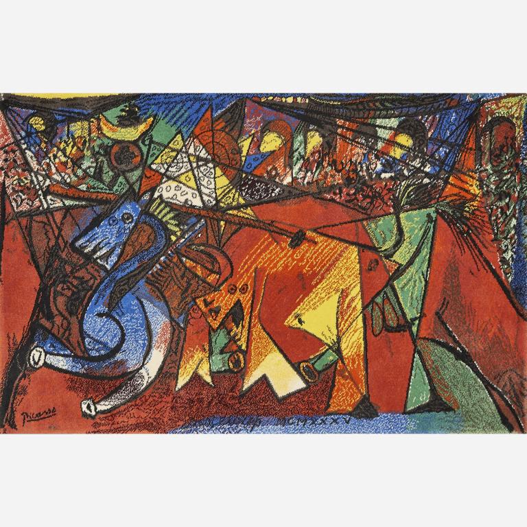 Pablo Picasso " Run Of The Bulls " Rug. (1 of 2)