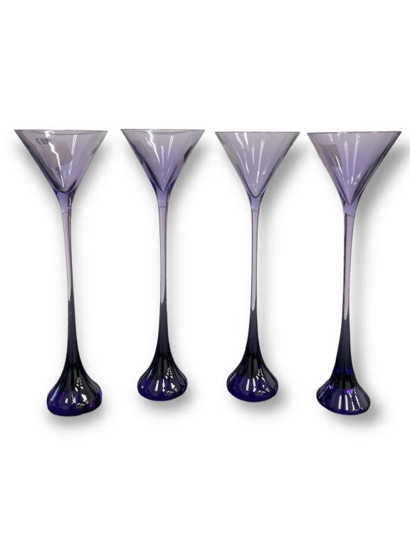 Set of 4 Baccarat Amethyst Liquor Cocktail Glasses (1 of 6)