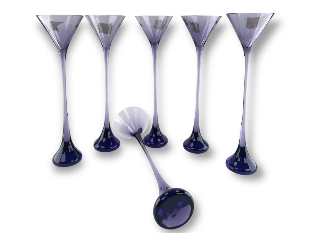 Set of 6 Baccarat Amethyst Liquor Cocktail Glasses (1 of 9)