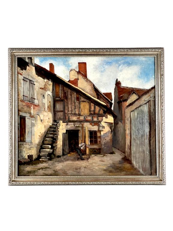 19th Century Oil on Canvas Man at Work Unsigned (1 of 7)