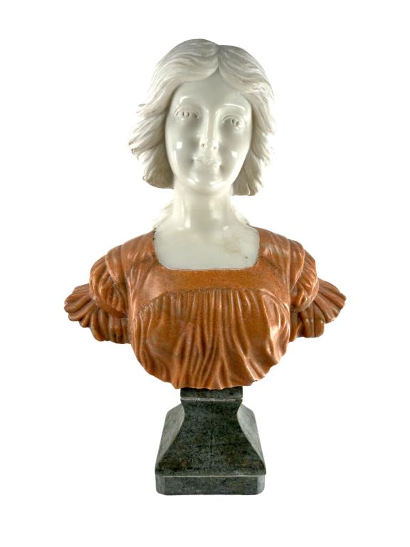VINTAGE HAND CARVED MARBLE BUST (1 of 6)