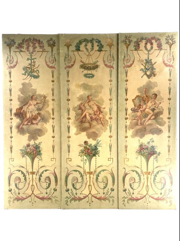 3 ANTIQUE FRENCH PANELS CLASSICAL ARABESQUE (1 of 10)