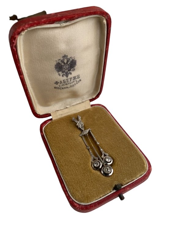 Russian Gold Platinum Old Cut Diamond Pendant (1 of 11)