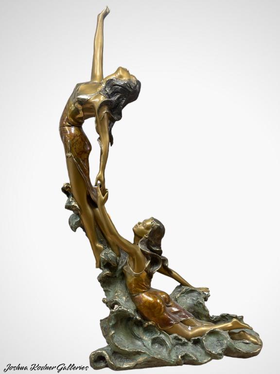 BRONZE SCULPTURE, ANGELO BASSO (ITALIAN 1943-2011) (1 of 7)