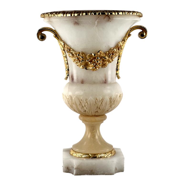 French Style Alabaster Gilt Bronze Mounted (1 of 7)