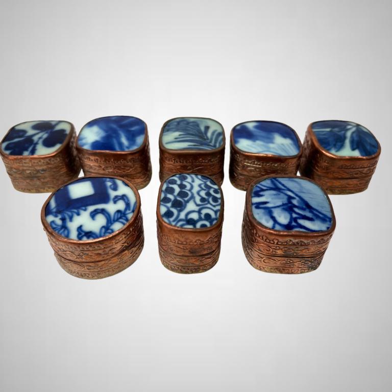 8 Vintage Chinese Porcelain and Bronze Trinket Box (1 of 2)