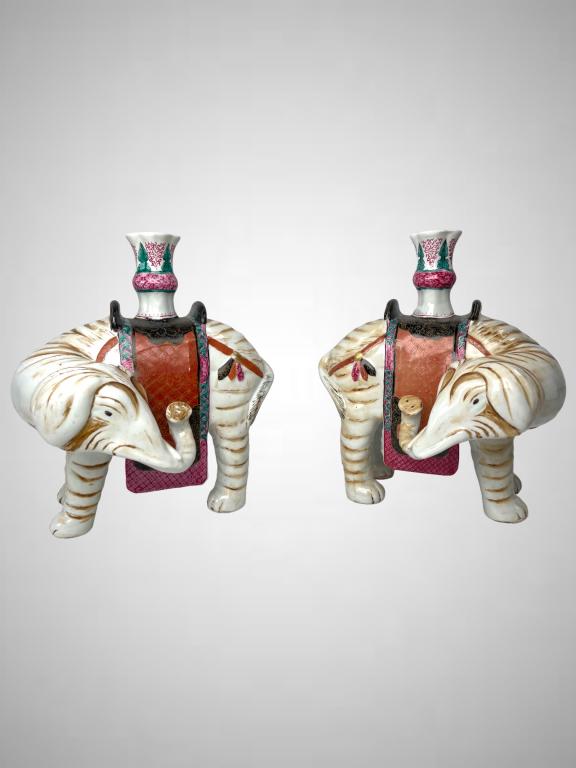 Pair of Mottahedeh Winterthur Porcelain Candle (1 of 3)