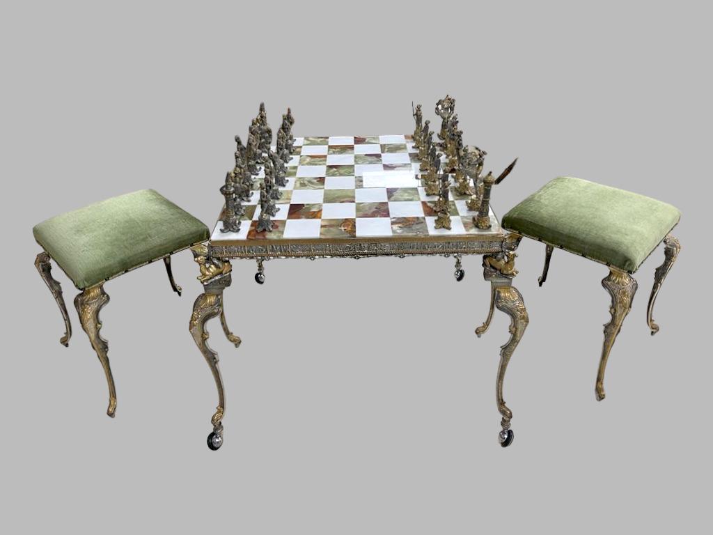 Giuseppe Vasari Gilt and Silvered Metal Chess Set (1 of 13)