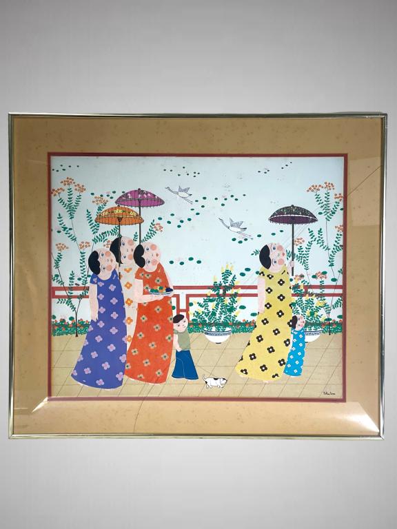 VINTAGE FRAMED 1980'S RARE CONTEMPORARY LITHOGRAPH SIGNED BY CANADIAN ARTIST JOHN LIM (B.1932) LOWER (1 of 5)