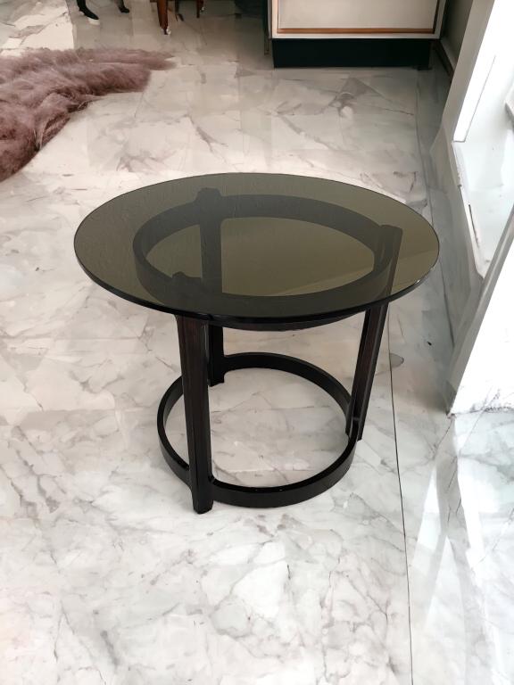 Mid Century Modern Dunbar End Table No.6773. Approx: 23"H x 27"D. Solid Ash Legs with Laminated Ash (1 of 5)